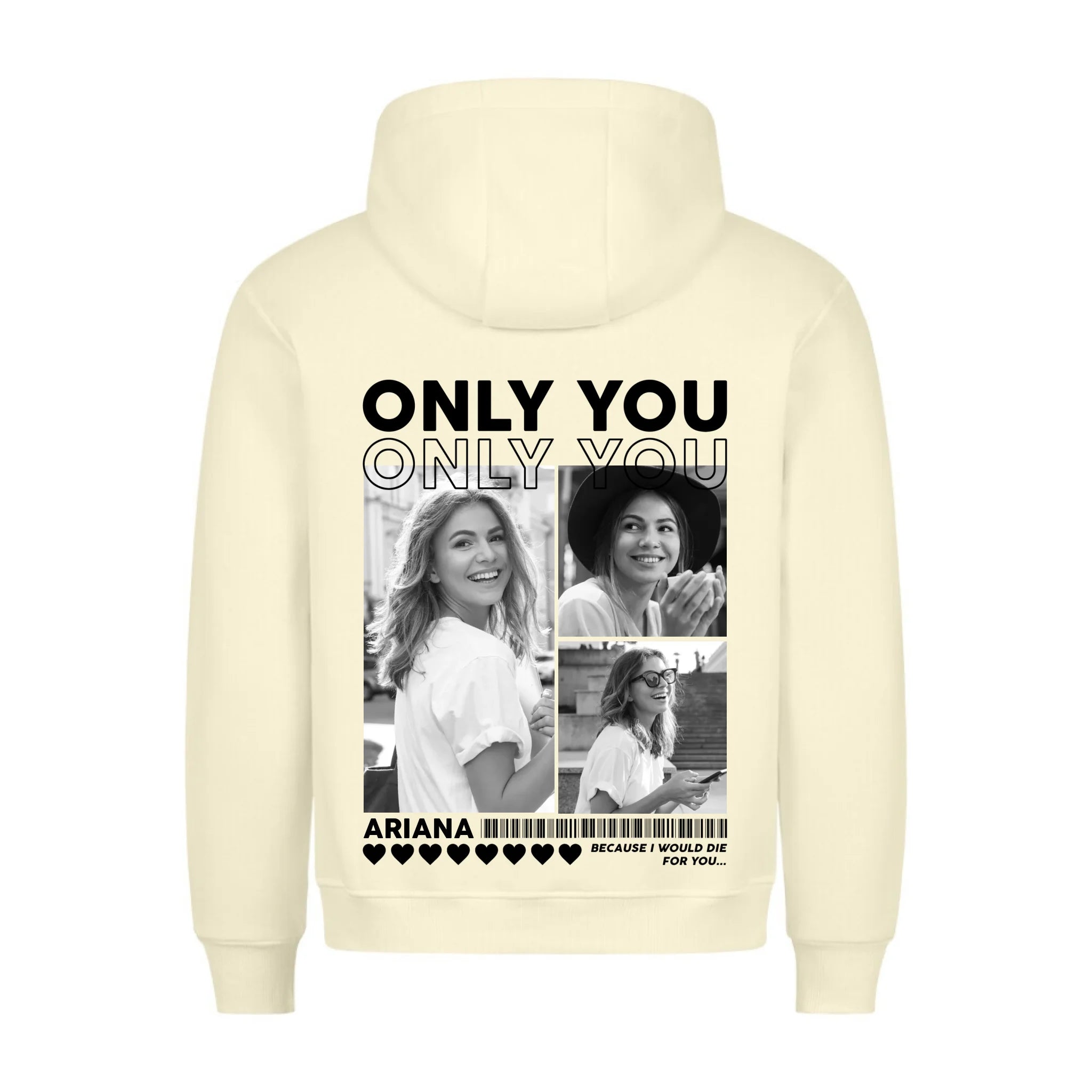 ONLY YOU - Personalisierbarer Hoodie Backprint