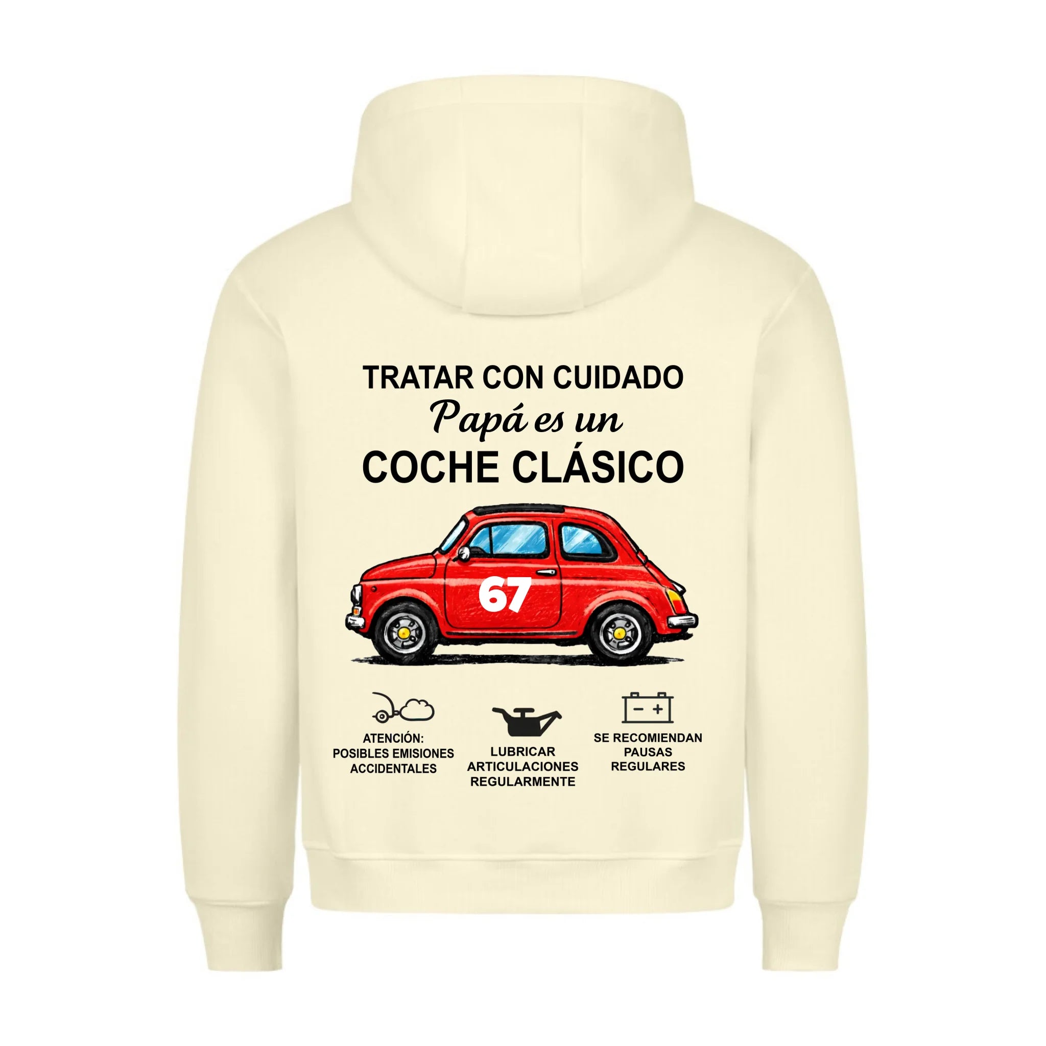 Coche Clásico - Sudadera personalizable con estampado en la espalda