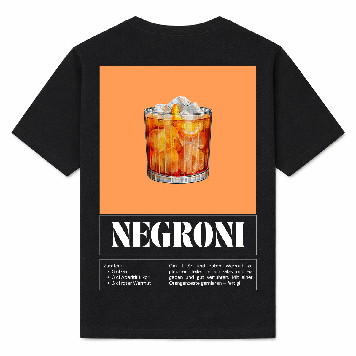 NEGRONI RECIPE - Premium T-Shirt Backprint