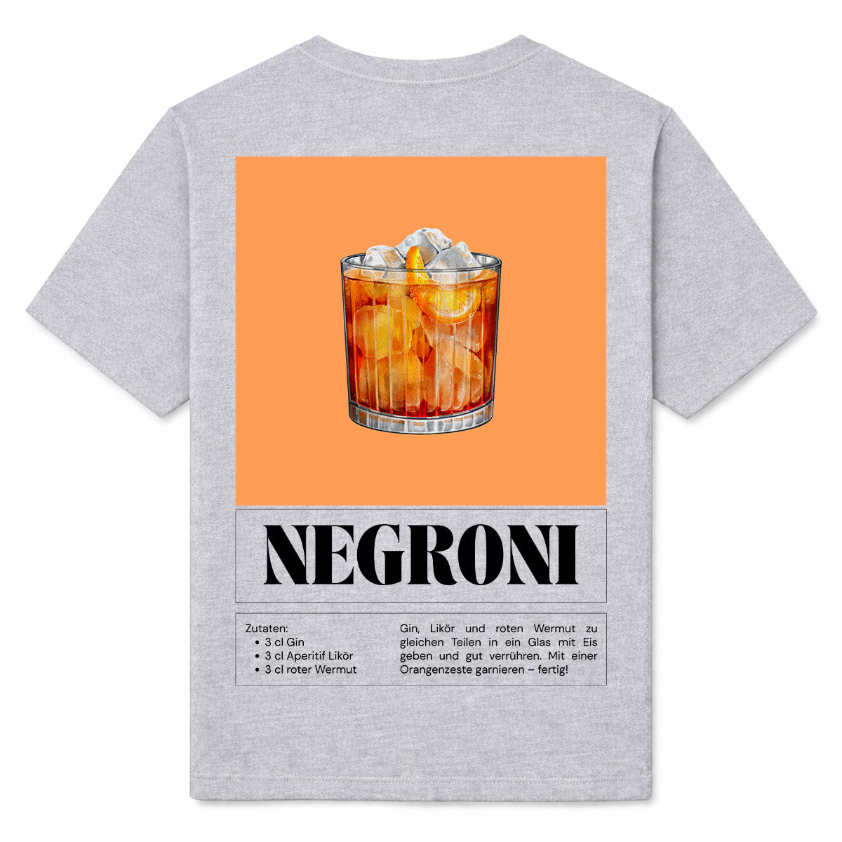 NEGRONI RECIPE - Premium T-Shirt Backprint