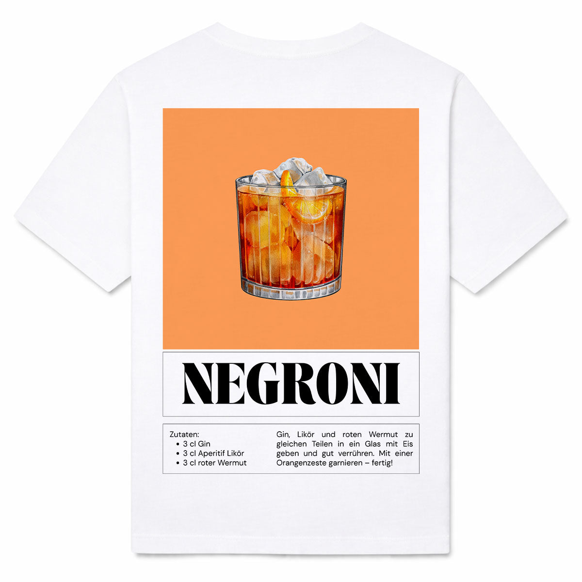 NEGRONI RECIPE - Premium T-Shirt Backprint