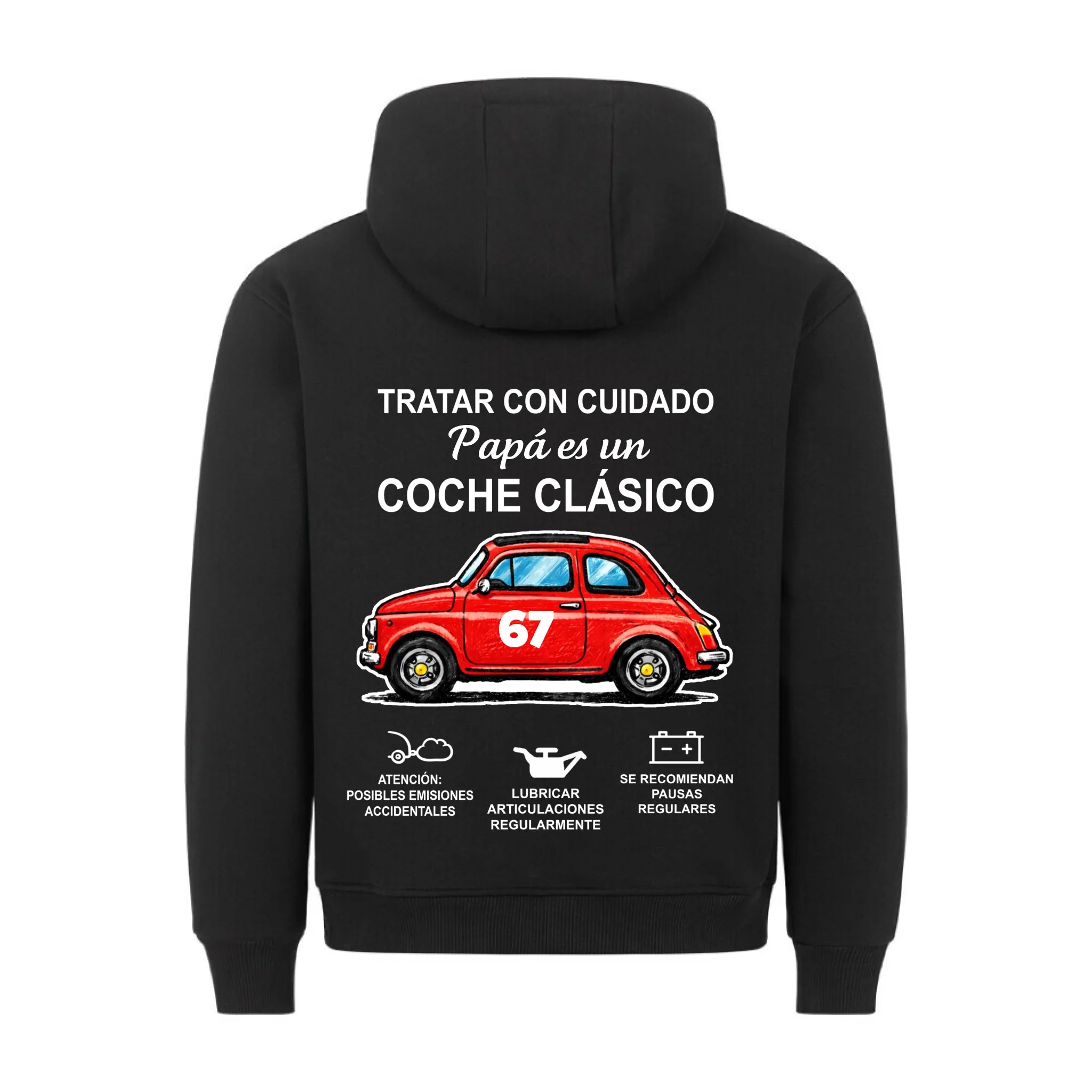 Coche Clásico - Sudadera personalizable con estampado en la espalda