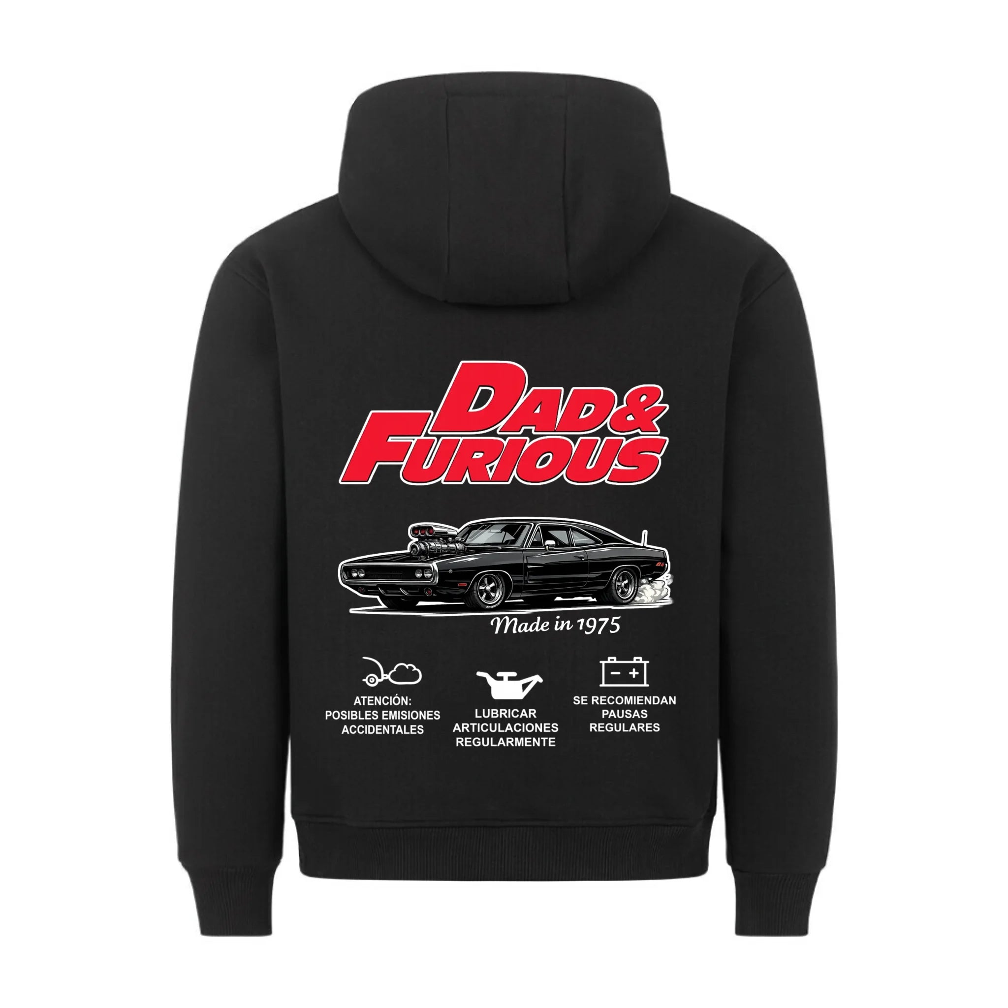 DAD & FURIOUS - Sudadera personalizable con estampado en la espalda