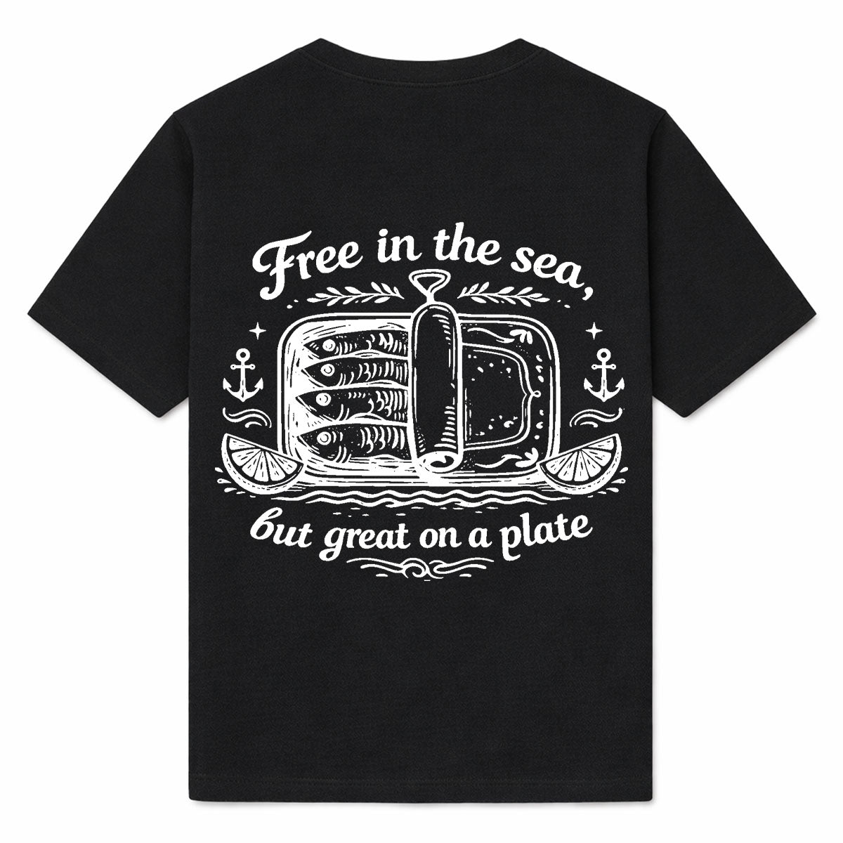 FREE IN THE SEA - Premium T-Shirt Backprint