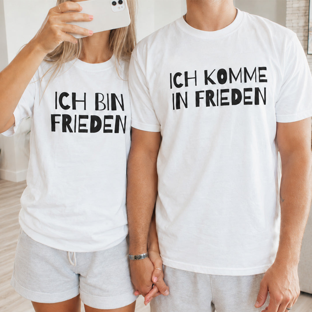 FRIEDEN – Couple-Shirt Set – beide Shirts im Partnerlook