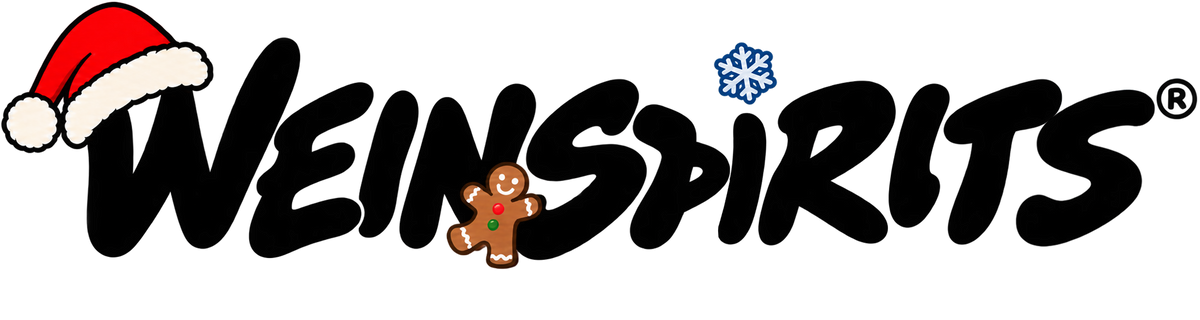 Weinspirits Winterlogo – finale Version mit Weihnachtsmütze, Lebkuchen und Schneeflocke