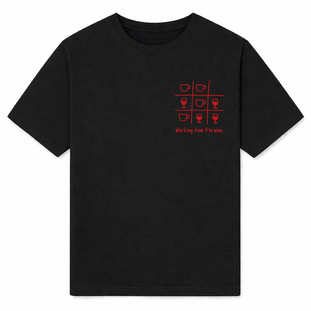 WORKING FROM 9 TO WINE - Premium T-Shirt Unisex